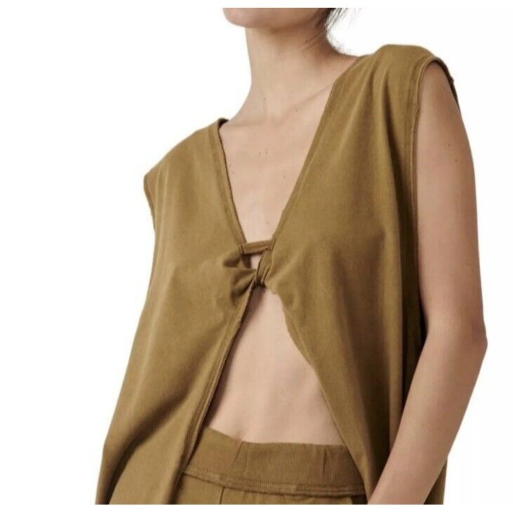 Free People Brown Short Sleeve Top